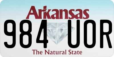 AR license plate 984UOR