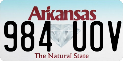 AR license plate 984UOV