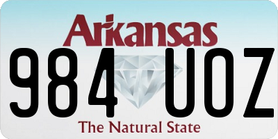 AR license plate 984UOZ