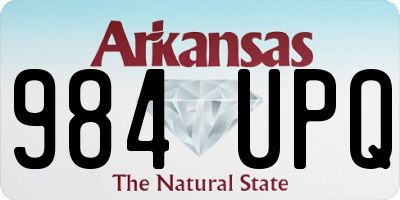 AR license plate 984UPQ