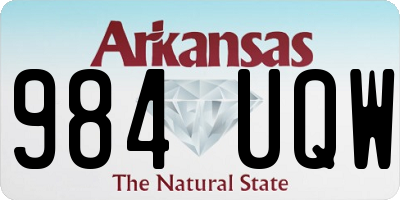 AR license plate 984UQW