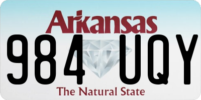 AR license plate 984UQY