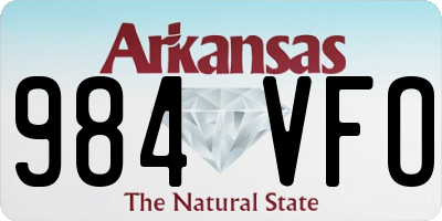 AR license plate 984VFO