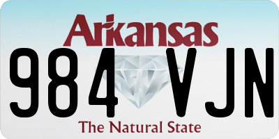 AR license plate 984VJN