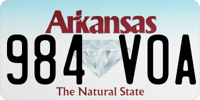 AR license plate 984VOA