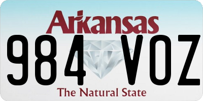 AR license plate 984VOZ