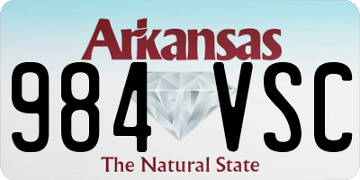 AR license plate 984VSC