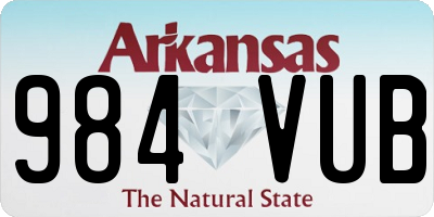 AR license plate 984VUB
