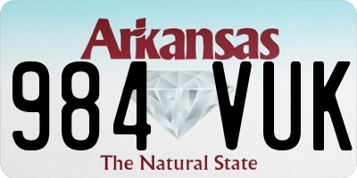 AR license plate 984VUK