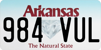 AR license plate 984VUL