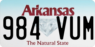 AR license plate 984VUM