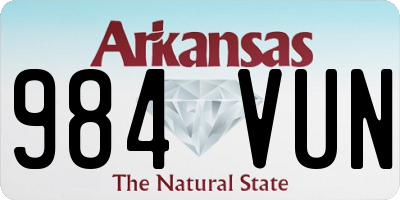 AR license plate 984VUN