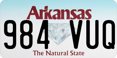 AR license plate 984VUQ