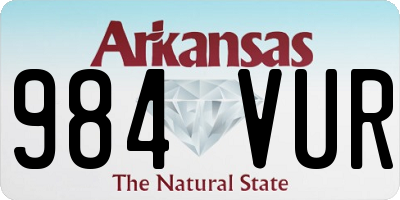 AR license plate 984VUR
