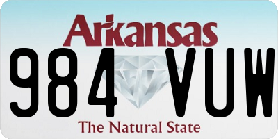 AR license plate 984VUW