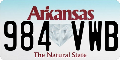 AR license plate 984VWB