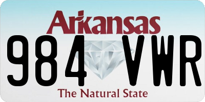 AR license plate 984VWR
