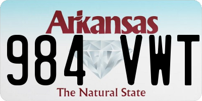 AR license plate 984VWT