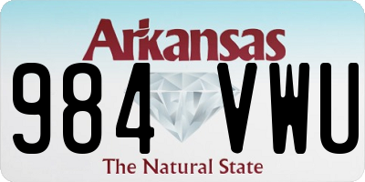 AR license plate 984VWU