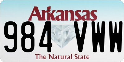 AR license plate 984VWW
