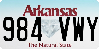 AR license plate 984VWY
