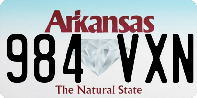 AR license plate 984VXN