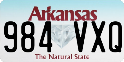 AR license plate 984VXQ