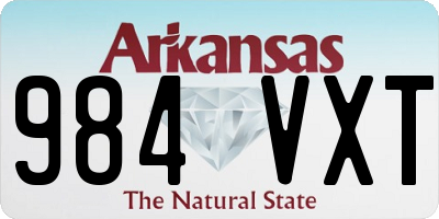 AR license plate 984VXT