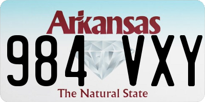 AR license plate 984VXY