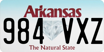 AR license plate 984VXZ