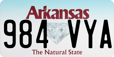 AR license plate 984VYA
