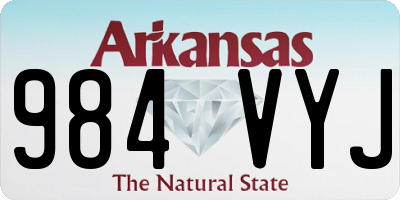AR license plate 984VYJ