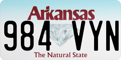AR license plate 984VYN