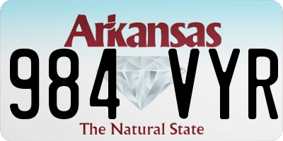 AR license plate 984VYR