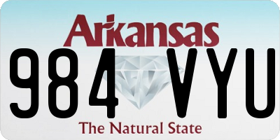 AR license plate 984VYU