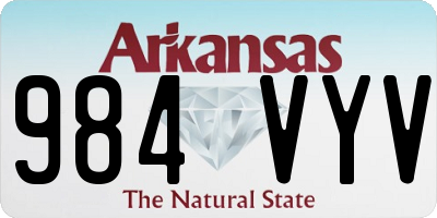AR license plate 984VYV