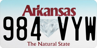 AR license plate 984VYW
