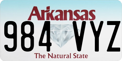 AR license plate 984VYZ