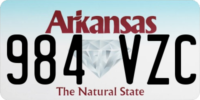 AR license plate 984VZC