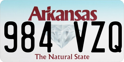 AR license plate 984VZQ