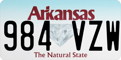AR license plate 984VZW