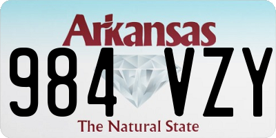 AR license plate 984VZY