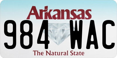 AR license plate 984WAC