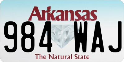 AR license plate 984WAJ