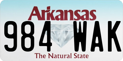 AR license plate 984WAK