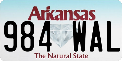 AR license plate 984WAL
