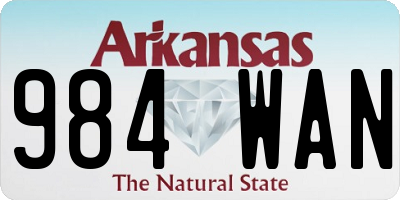 AR license plate 984WAN