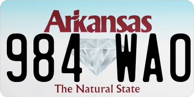 AR license plate 984WAO