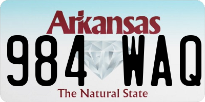 AR license plate 984WAQ