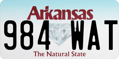 AR license plate 984WAT